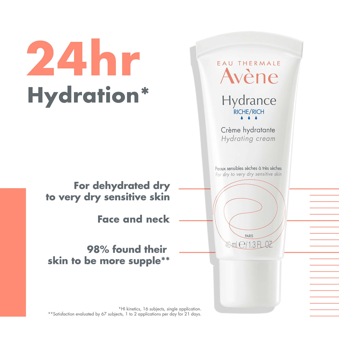 Avène Hydrance Rich Hydrating Cream Moisturiser for Dehydrated Skin (1.3 oz.)