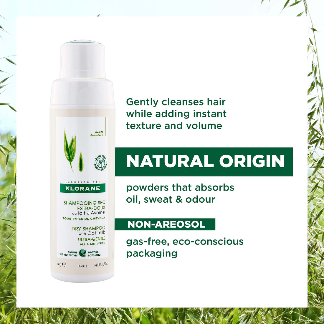 KLORANE Dry Shampoo With Oat Milk - Non-Aerosol (1.7 oz.)