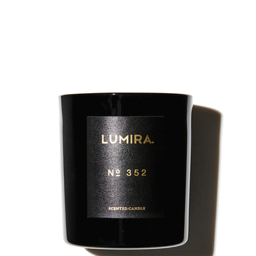 LUMIRA No.352 Leather and Cedar Black Candle 10.5 oz