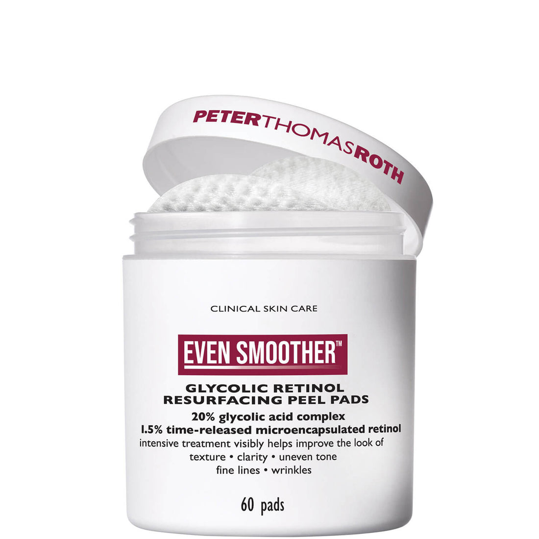 Peter Thomas Roth Even Smoother Glycolic Retinol Resurfacing Peel Pads (60 Pads)