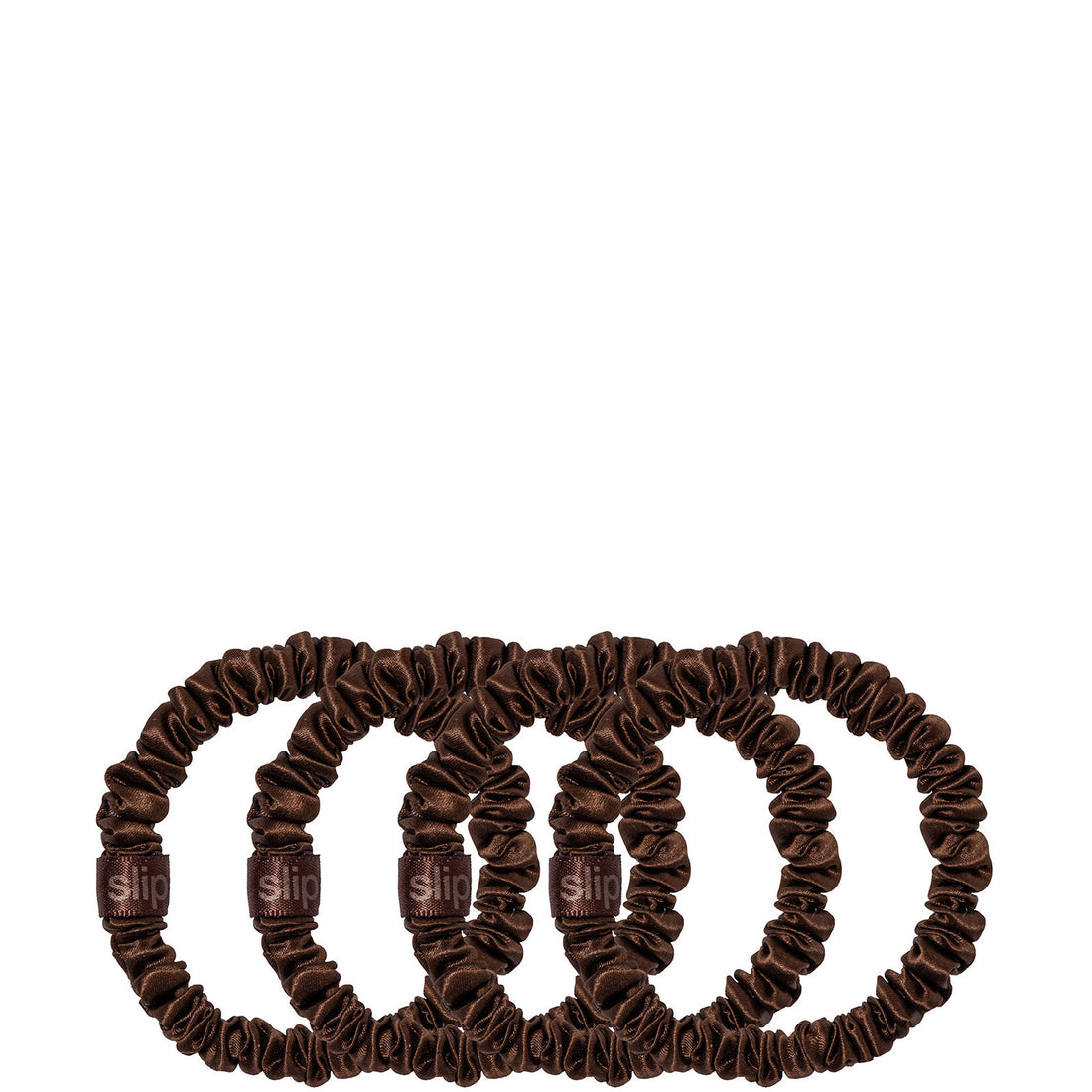 Slip Pure Silk Skinny Scrunchies - Dark Brown