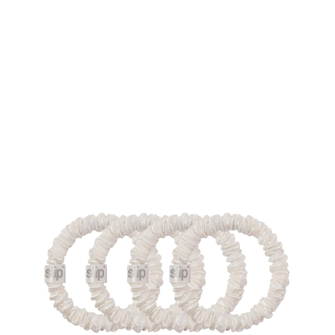 Slip Pure Silk Skinny Scrunchies- White