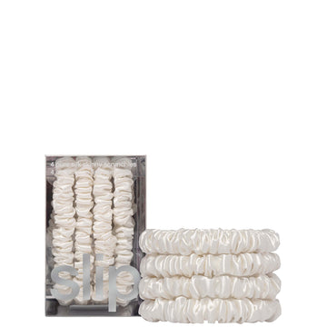 Slip Pure Silk Skinny Scrunchies- White