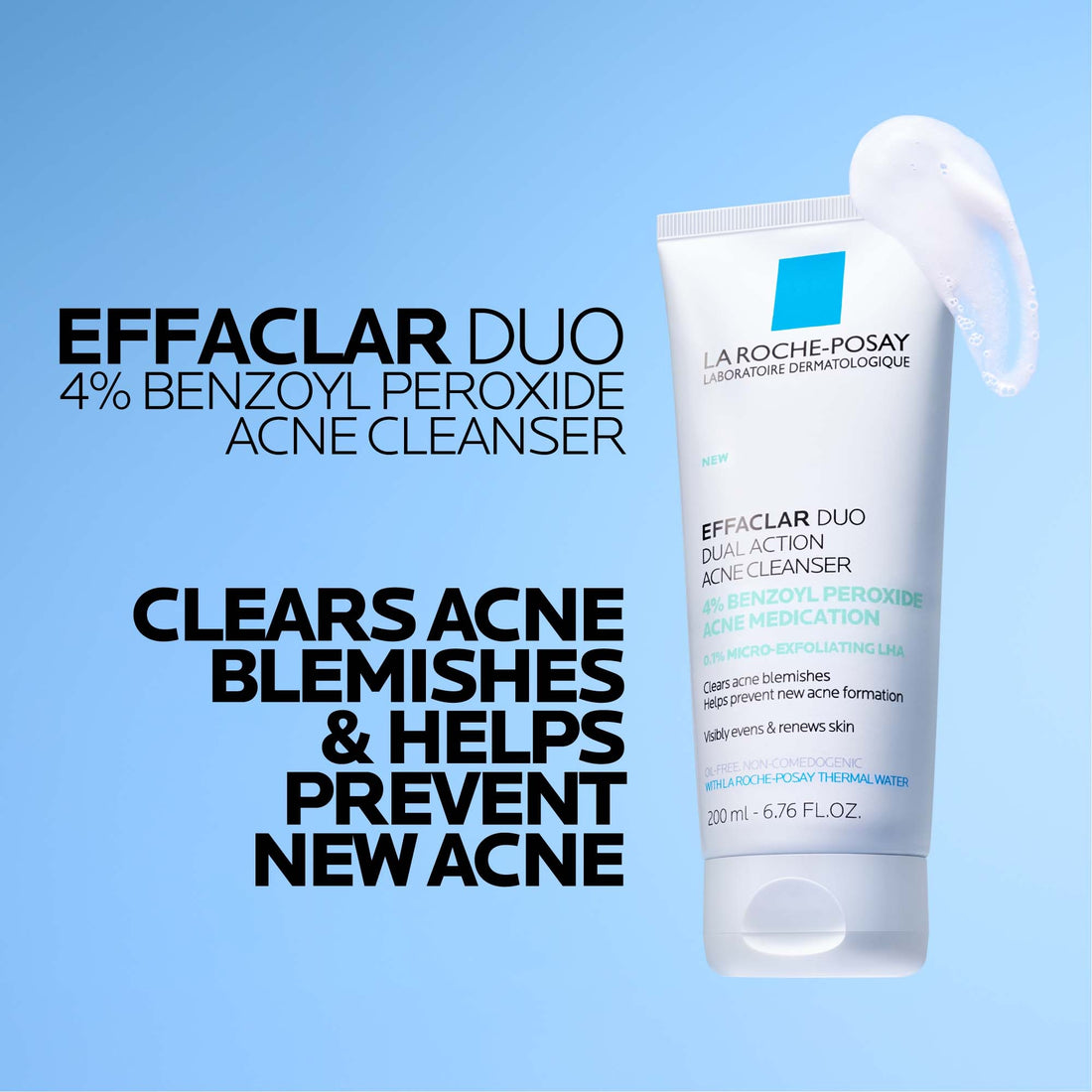 Effaclar Acne Face Wash With 4% Benzoyl Peroxide (6.76 fl. oz.)