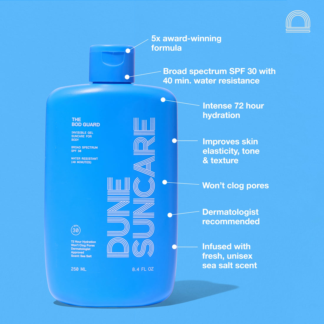 Dune Suncare The Bod Guard - Invsible Gel Sunscreen For Body - SPF 30