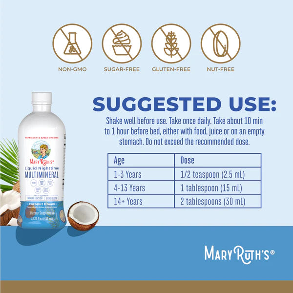 Liquid Nighttime Multimineral (Coconut), MaryRuth Organics