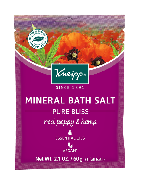 Mineral Bath Salt Pure Bliss Red Poppy & Hemp Travel Size