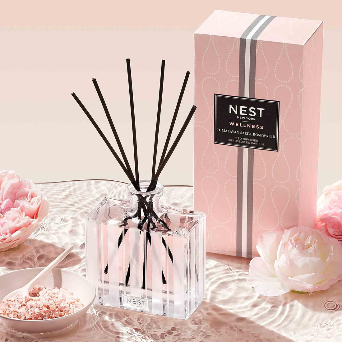 HIMALAYAN SALT & ROSEWATER REED DIFFUSER