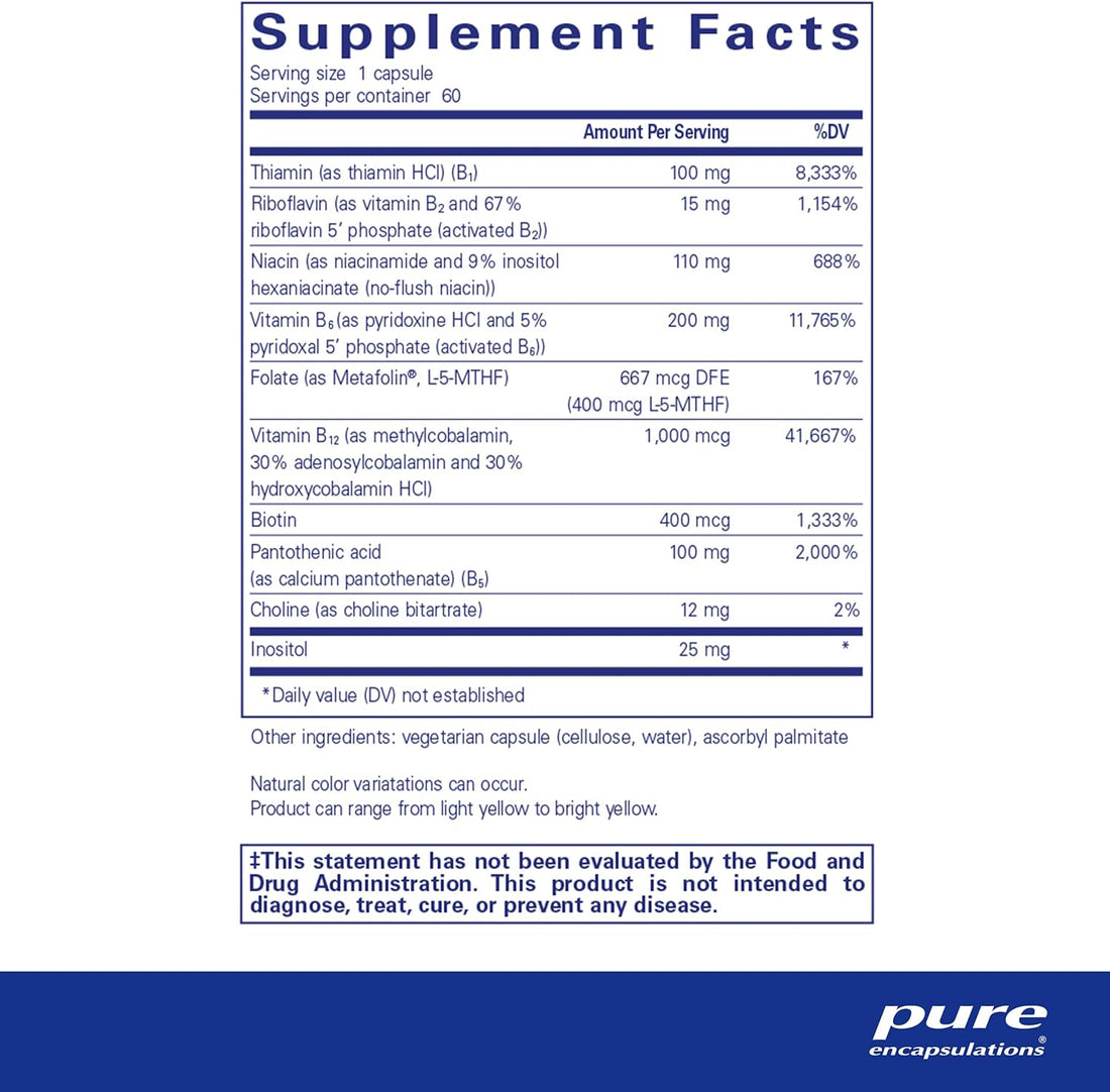 B6 Complex With Metafolin L-5-MTHF Dietary Supplement