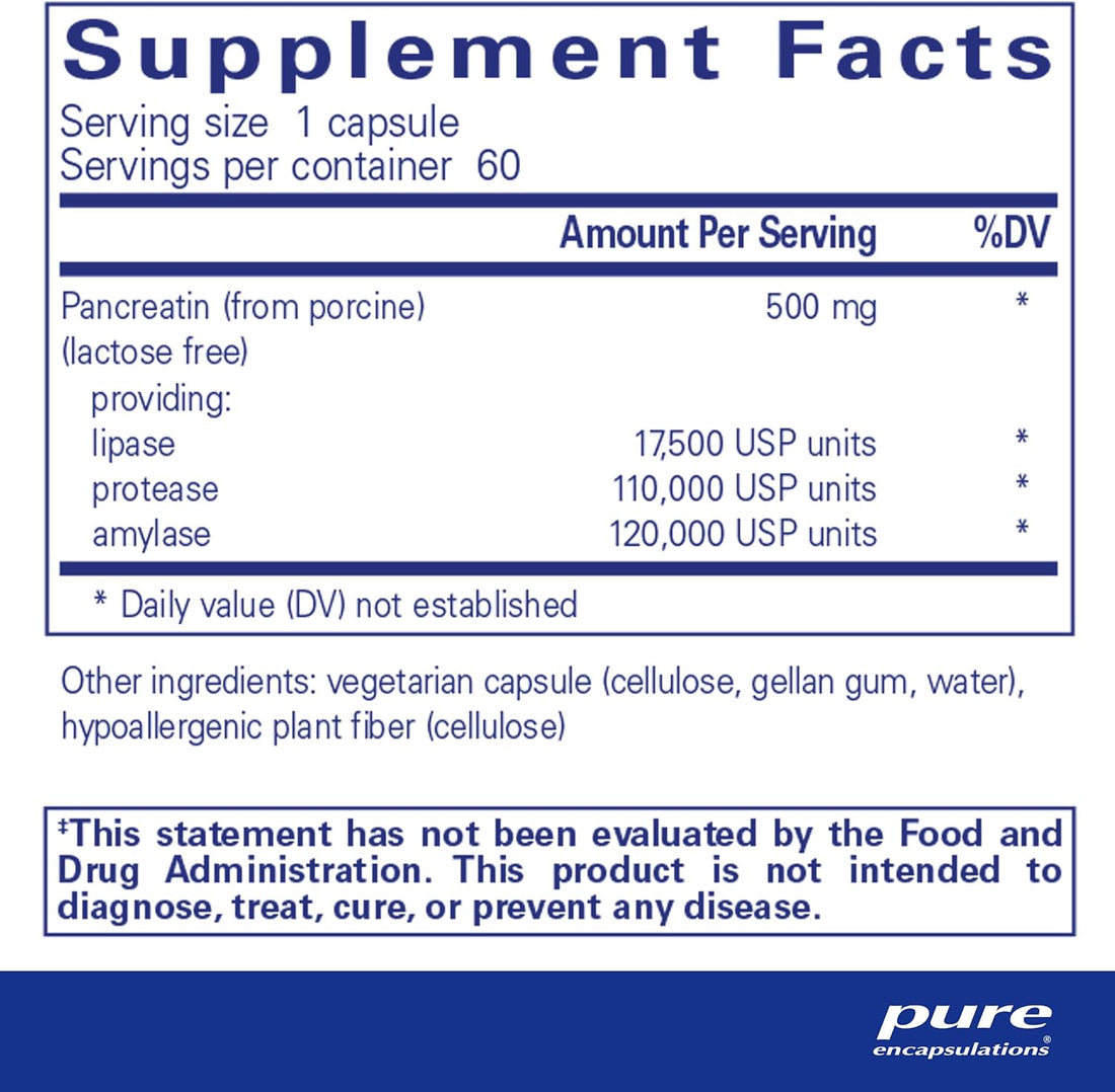 Pancreatic Enzyme Formula Dietary Supplement