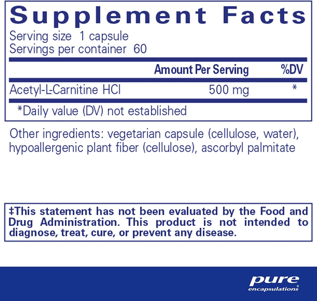 Acetyl-l-Carnitine 500 mg Dietary Supplement