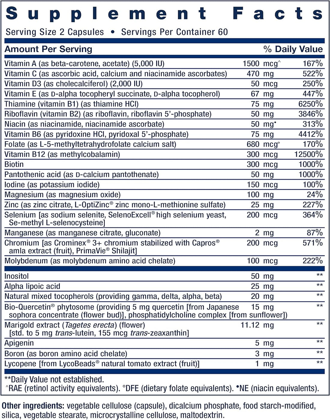 Two-Per-Day Multivitamin High Potency Multivitamin & Mineral Supplement